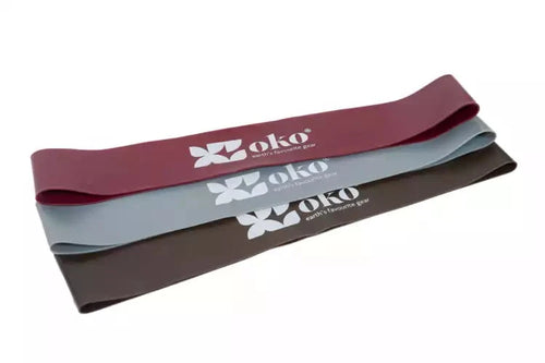 Set of 3 natural latex resistance bands