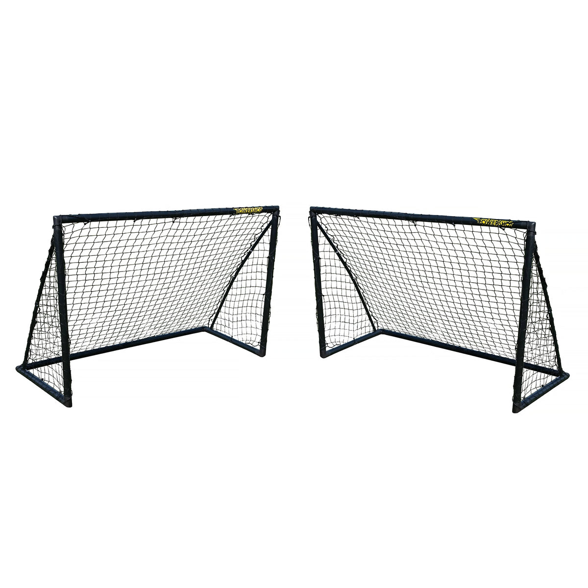 Pair of Football goals - 1.8m x 1.2m - uPVC black Powershot