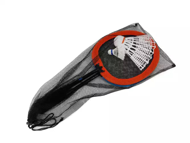 Beach badminton set with 63cm rackets and carry bag