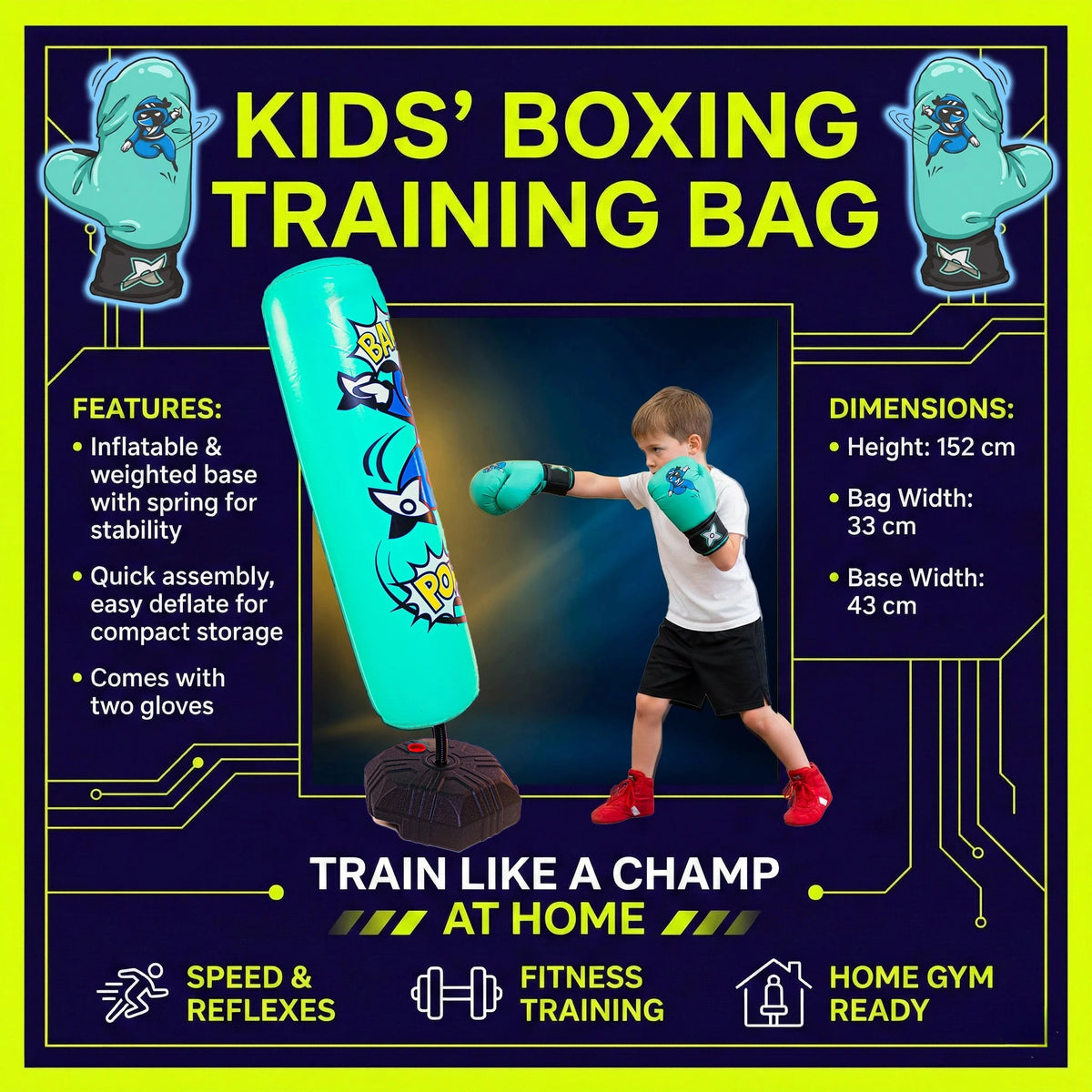 Stand-up punching bag - Speed Boxing training Powershot