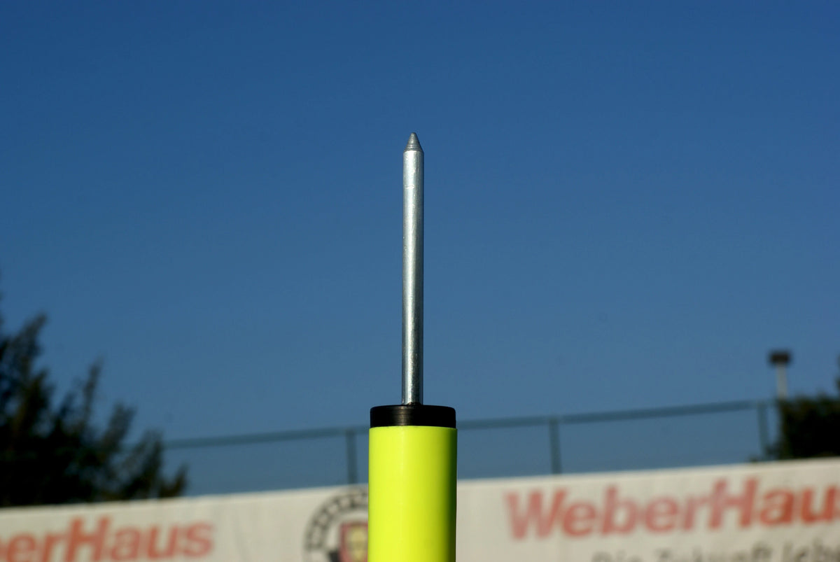 Set of 10 Neon Yellow Slalom Poles with Ground Spikes – 172cm