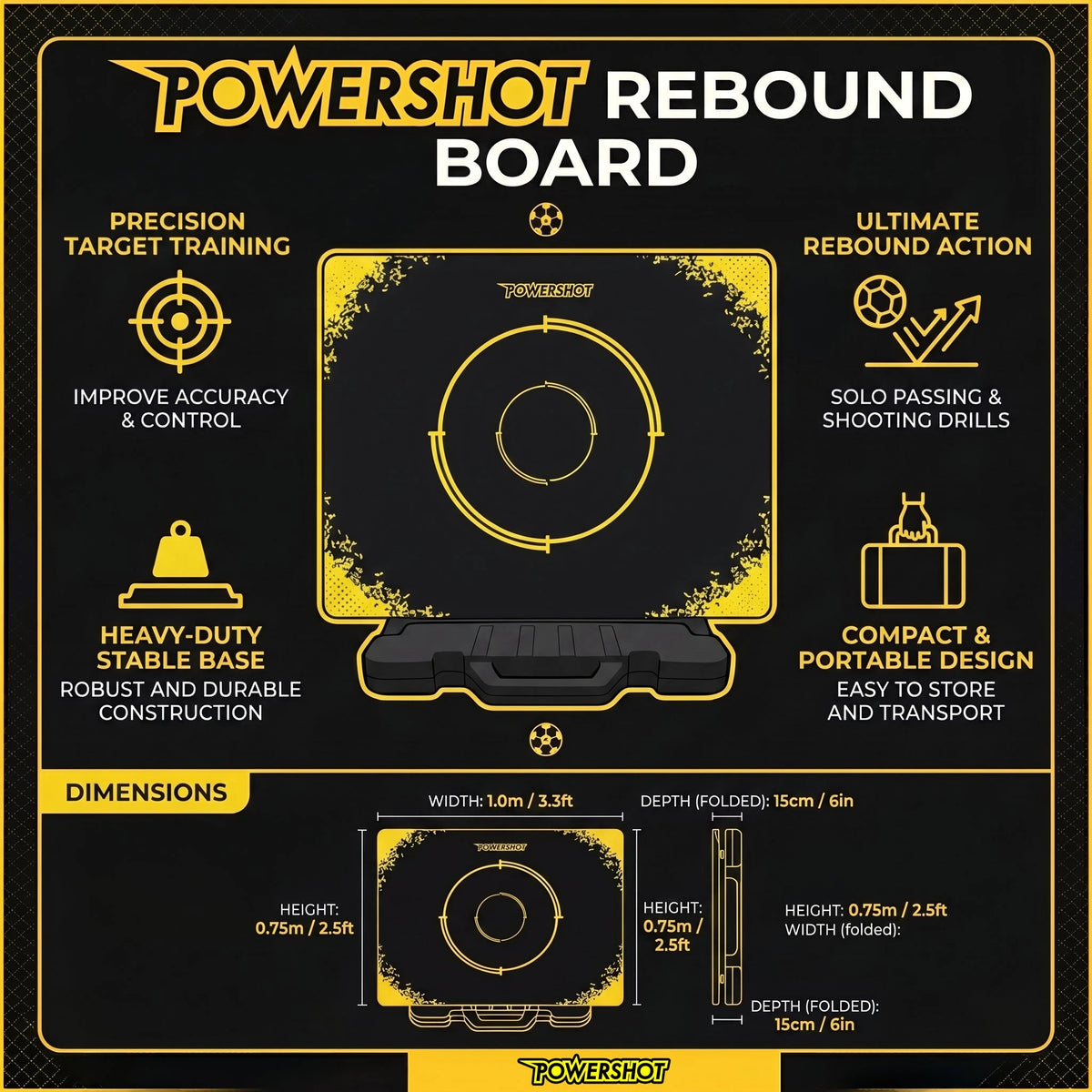 Rebound board - 1m x 0.75m with curved board