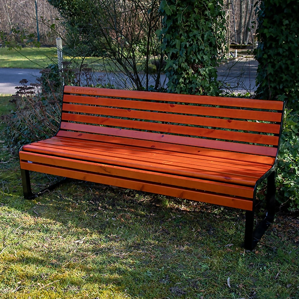 Premium wooden tennis bench with backrest - 196 cm Carrington