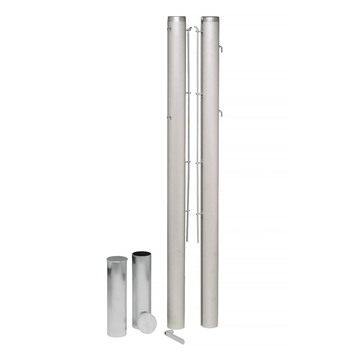 Pair of aluminium round tennis posts - 80mm x 80mm Carrington