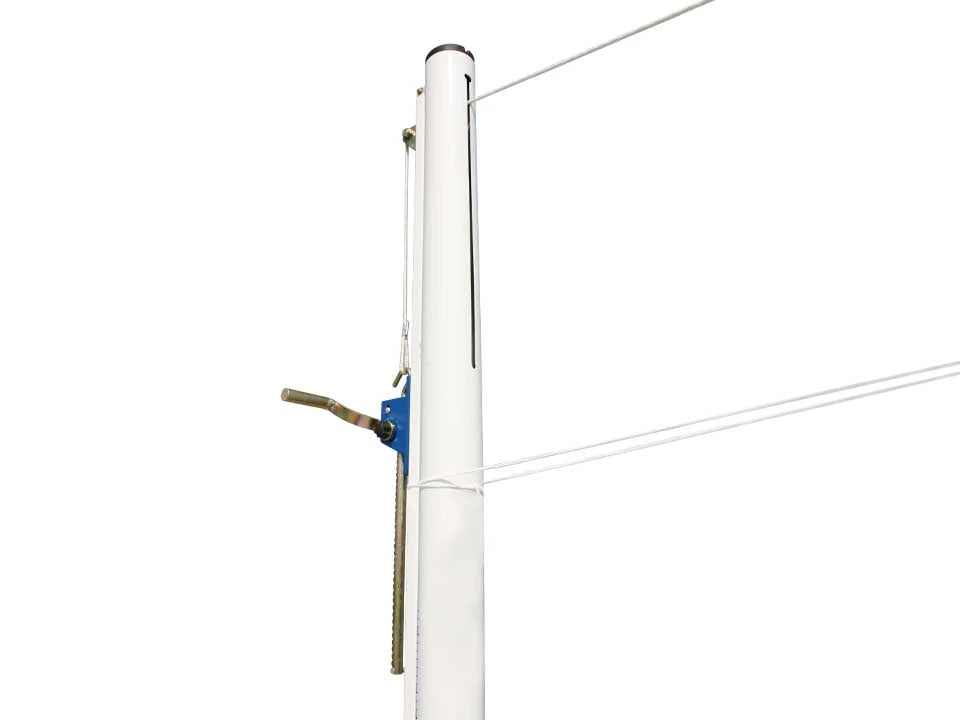 Steel volleyball posts competition - 90mm diameter with sleeves