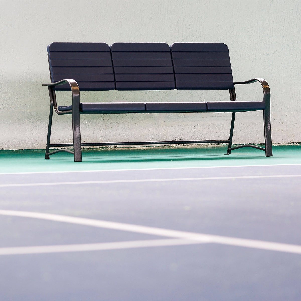 Plastic reinforced with steel indoor outdoor bench 3-man Carrington
