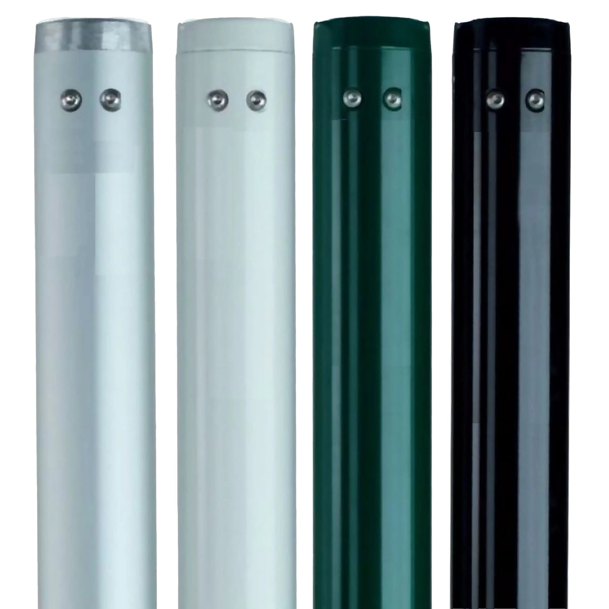 Pair of aluminium round tennis posts - 80mm x 80mm Carrington